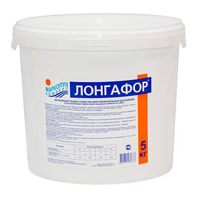 ЛОНГАФОР, 5кг ведро, табл.200гр, медленнорастворимый хлор для непрерывной дезинфекции воды ЛОНГАФОР, 5кг ведро, табл.200гр, медленнорастворимый хлор для непрерывной дезинфекции воды