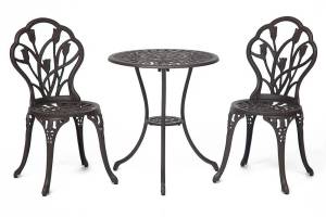 Комплект Secret de Maison Waltz of Flowers/Вальс Цветов (стол+2 стула) алюминиевый сплав, D60/H67, 47х41х86см, бронзовый бронза/bronze алюминиевый сплав