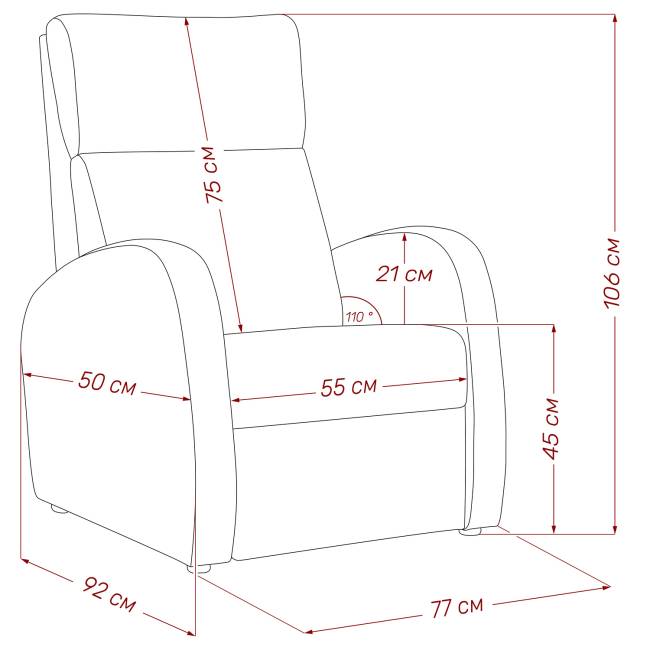 Кресло-реклайнер Leset Грэмми-2 V43 зелёный