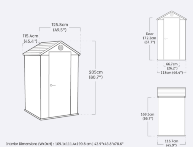 Сарай "Дарвин 4х4" (размеры 118 х 117 см), зеленый