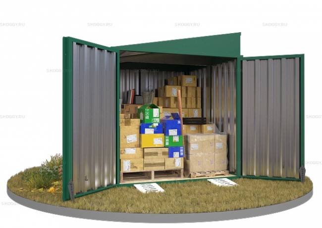 Хозблок SKOGGY секционный с односкатной крышей 2 х 2 м, зелёный мох