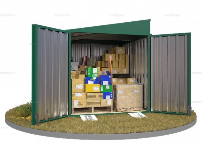 Хозблок SKOGGY секционный с односкатной крышей 2 х 2 м, зелёный мох