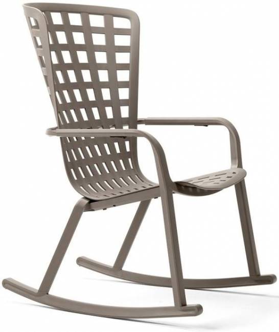 Кресло-качалка пластиковое с подушкой Folio тортора, бежевый 720х810-925х1190-1125 мм