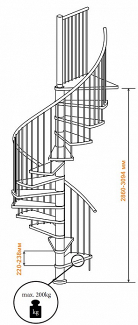 Винтовая лестница Spiral Color d160 Винтовая лестница Spiral Color d160