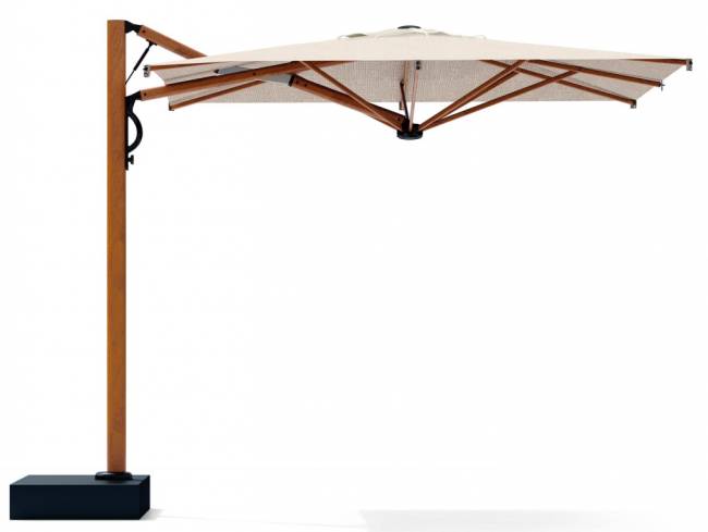 Зонт профессиональный 2.9х2.9 м Astro Timber имитация ироко, слоновая кость 2900х2900 мм