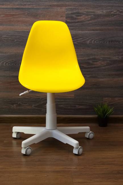 Кресло компьютерное Смузи белый/горчичный