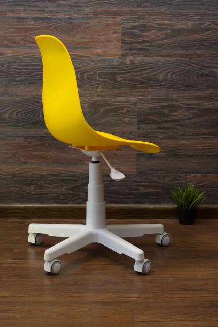 Кресло компьютерное Смузи белый/горчичный