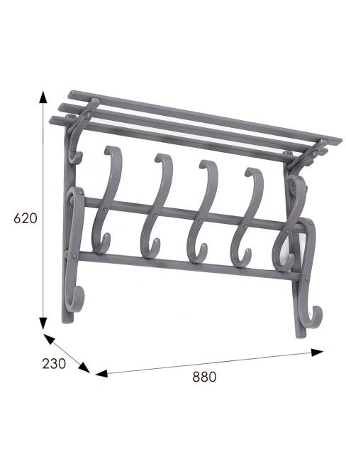 Вешалка настенная В 7Н серый