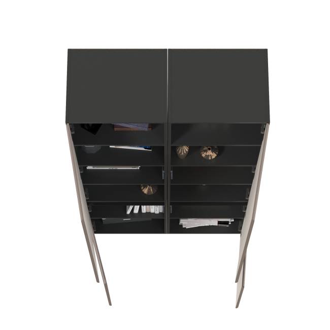 Два шкафа Сидней 13.200 цвет антрацит/МДФ веллюто капучино