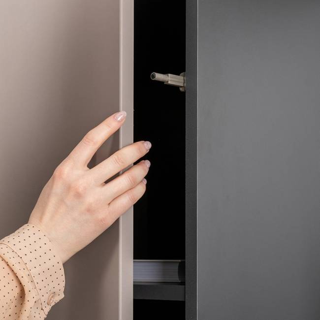 Два шкафа Сидней 13.200 цвет антрацит/МДФ веллюто капучино