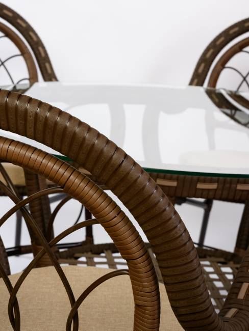 Комплект из искусственного ротанга Java (Ява)-6 (цвет: Орех)