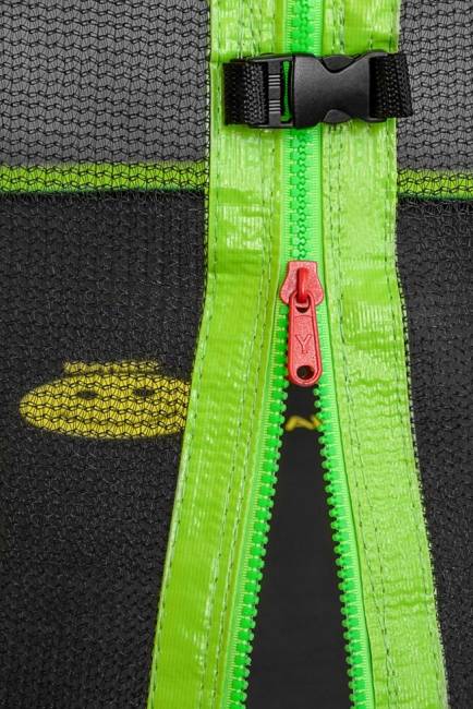 Батут "Smile outside", зеленый 12ft с защитной сеткой и лестницей