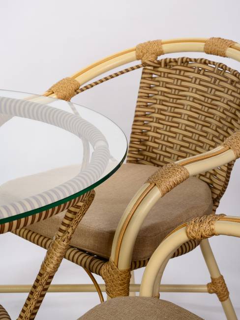 Комплект из искусственного ротанга Bali (Бали)-4 (цвет: слоновая кость)