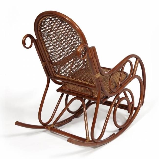 Кресло-качалка MILANO (разборная) / без подушки / ротанг top quality, 58x136x103 см, Pecan (орех) Pecan (орех) ротанг top quality