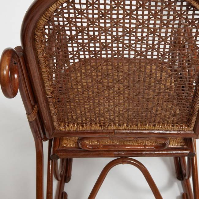 Кресло-качалка MILANO (разборная) / без подушки / ротанг top quality, 58x136x103 см, Pecan (орех) Pecan (орех) ротанг top quality
