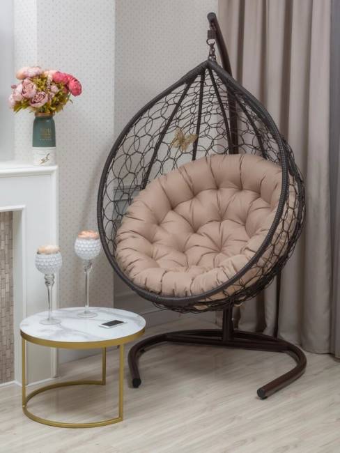 Подвесное кресло из искусственного ротанга "BUENO STRONG-XL", коричневый