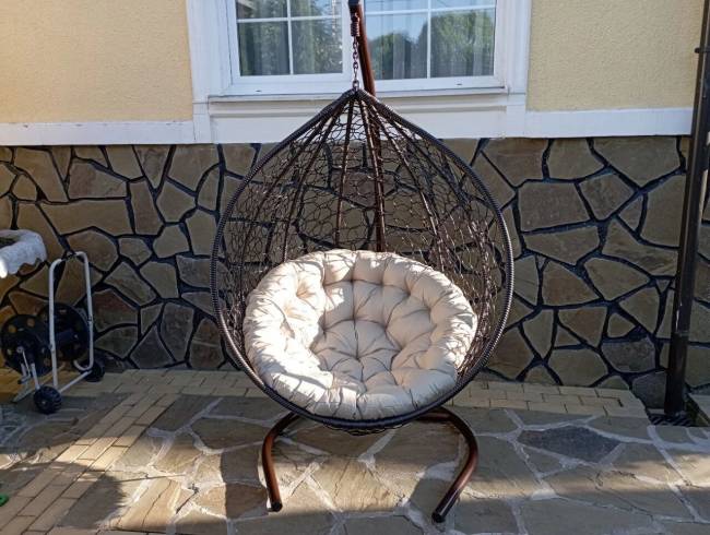 Подвесное кресло из искусственного ротанга "BUENO STRONG-XL", коричневый