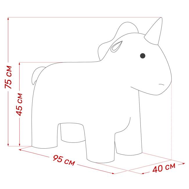 Пуф Leset Единорог Премиум Omega 02, компаньон Omega 45