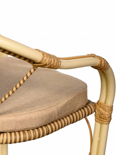 Кресло Bali (Бали) из искусственного ротанга, слоновая кость