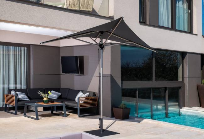 Зонт-парусник 2х2 м Vela Titanium титан, антрацит 2000х2000 мм