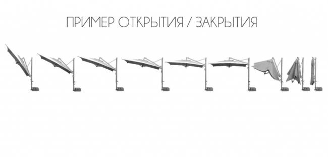 Зонт профессиональный 3х3 м Galileo Wood имитация ироко, слоновая кость 3000х3000 мм