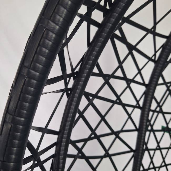 Кресло подвесное Кокон XL (стойка+основание.черн.,корзн.черн.,подуш тём-зеленый)