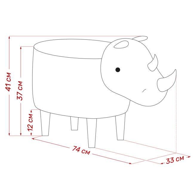 Пуф Leset Носорожек Milos 16, компаньон Milos 02 Бук Пуф Leset Носорожек Milos 16, компаньон Milos 02 Бук