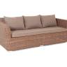 "Капучино" диван из искусственного ротанга трехместный, цвет коричневый