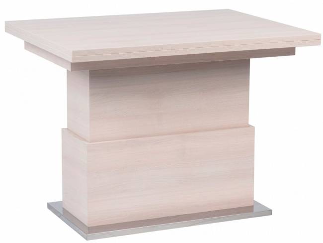 Стол-трансформер Левмар Slide D68/S79 дуб шамони светлый/ опоры нерж.сталь