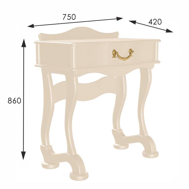 Стол туалетный Джульетта дуб шампань Л