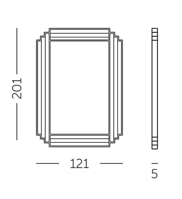 Зеркало пластиковое Cordiale Mirror L Standard 1210х50х2010 мм