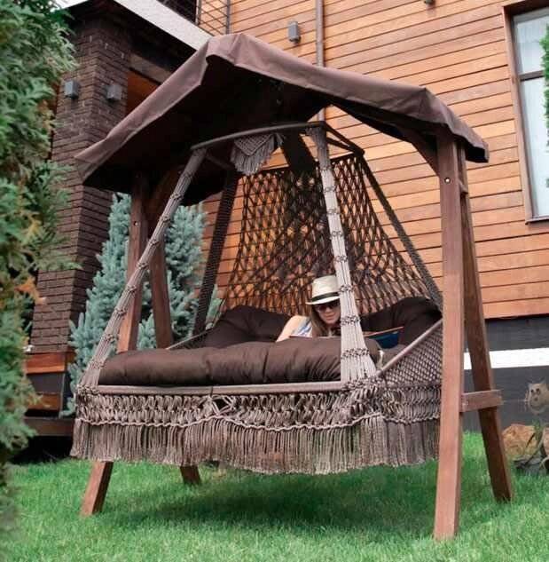 Подвесные плетеные качели Sea-Ra (каркас+качель) Подвесные плетеные качели Sea-Ra (каркас+качель)