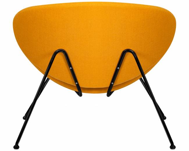 Кресло дизайнерское DOBRIN EMILY, желтая ткань AF13, черное основание