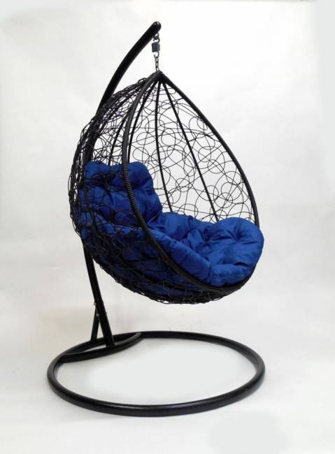 Подвесное кресло кокон «капля ротанг» чёрный Подвесное кресло кокон «капля ротанг» чёрный