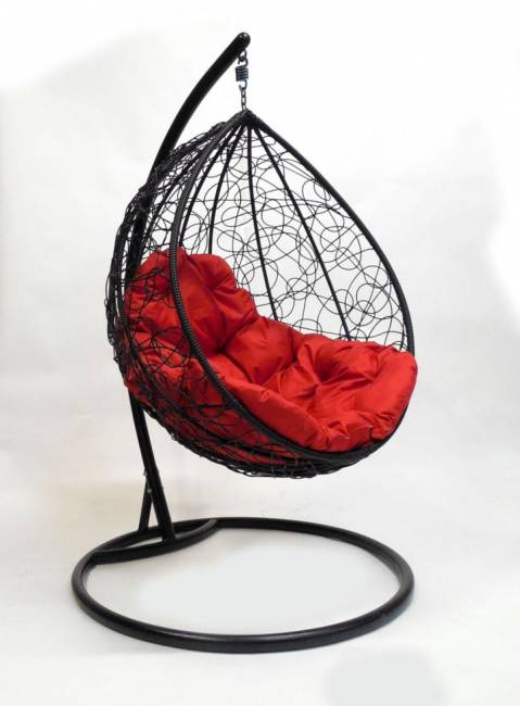Подвесное кресло кокон «капля ротанг» чёрный Подвесное кресло кокон «капля ротанг» чёрный