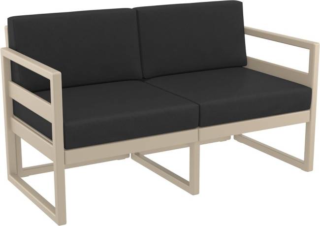 Комплект пластиковой мебели Mykonos бежевый, черный Комплект пластиковой мебели Mykonos бежевый, черный