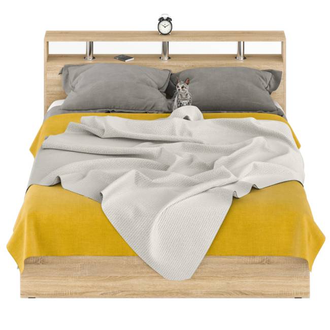 Кровать с ящиками Камелия 1600 цвет дуб сонома