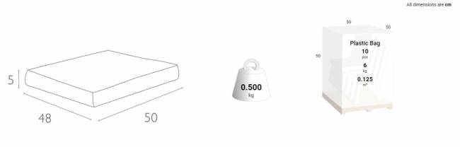 Подушка для кресла Paris Lounge светло-коричневый 500х480х50 мм