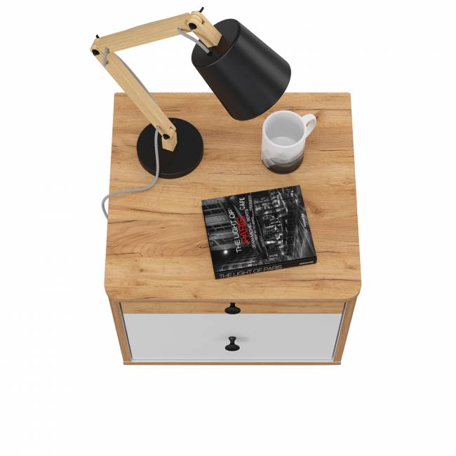 Тумба прикроватная Вуди 13.287 цвет белый премиум/дуб крафт золотой Тумба прикроватная Вуди 13.287 цвет белый премиум/дуб крафт золотой