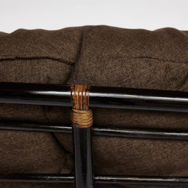 Кресло-качалка PAPASAN/ПАПАСАН w 23/01 B /с подушкой/ 115х78х104 см, Antique brown (античный черно-коричневый), ткань Коричневый, 3М7-147 Кресло-качалка PAPASAN/ПАПАСАН w 23/01 B /с подушкой/ 115х78х104 см, Antique brown (античный черно-коричневый), ткань Коричневый, 3М7-147